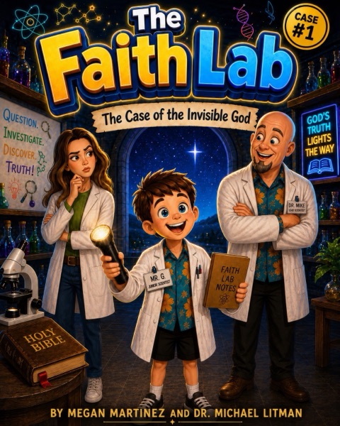 Cover of The Faith Lab: Case #1 &mdash; The Case of the Invisible God, by Megan Martinez and Dr. Michael Litman